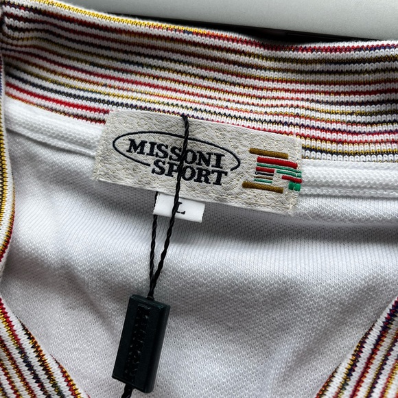 Missoni Sport Mens Long Sleeve Polo with Collar Detail BNWT - Size Large - Picture 3 of 5
